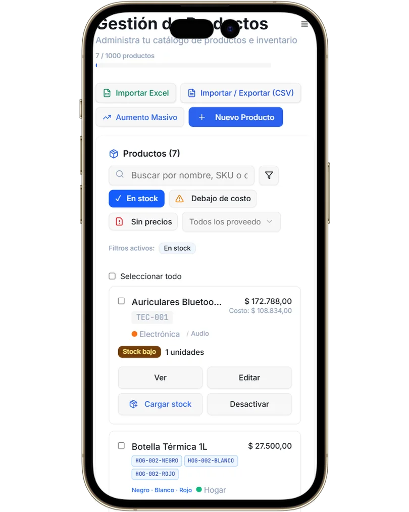 Gestión de Productos